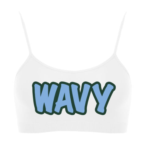 Wavy Seamless Spaghetti Strap Super Crop Top (Available in 2 Colors)