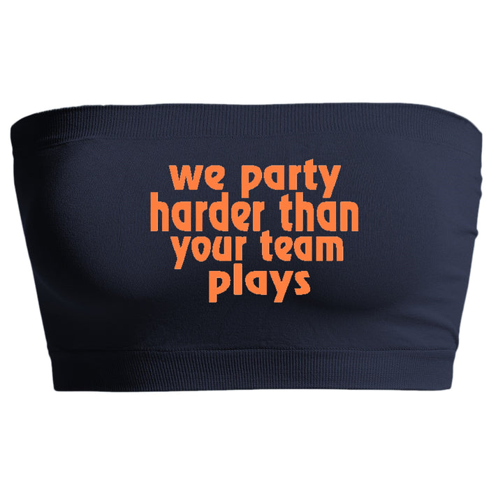 We Party Harder Navy Seamless Bandeau