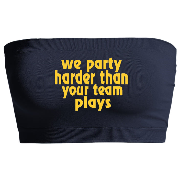 We Party Harder Navy Seamless Bandeau