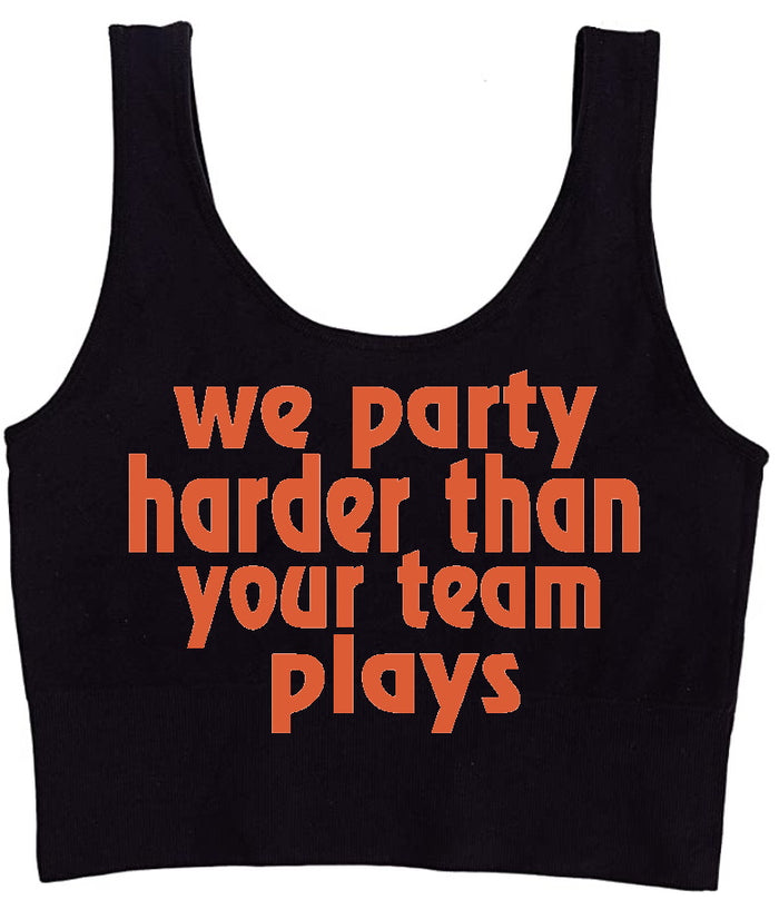 We Party Harder Seamless Tank Crop Top (Available in 2 Colors)