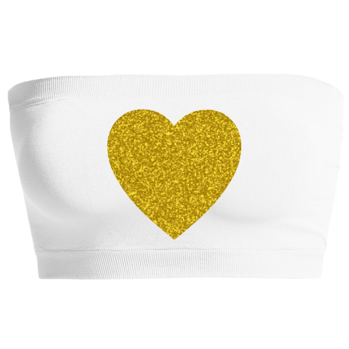 Heart Glitter Seamless Bandeau (Available in 4 Colors)