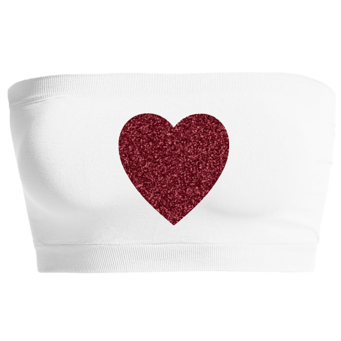 Heart Glitter Seamless Bandeau (Available in 2 Colors)