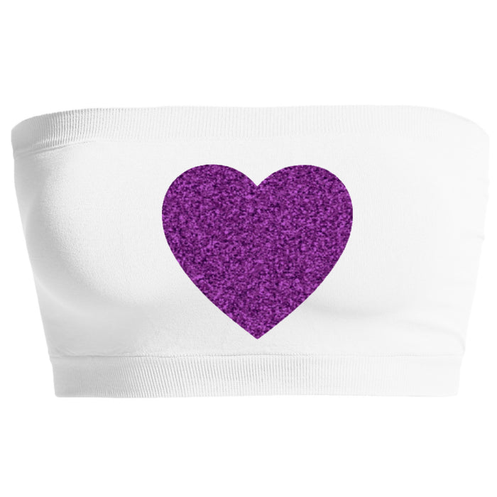 All Love Glitter Heart Seamless Bandeau (Available in 2 Colors)