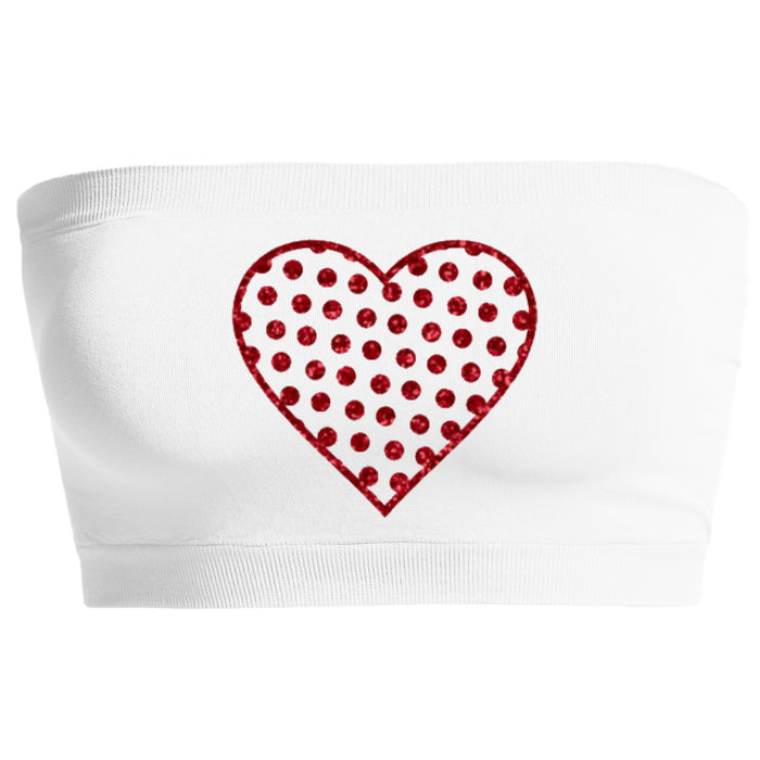 Glitter Dots Big Heart Seamless Bandeau (Available in 3 Colors)