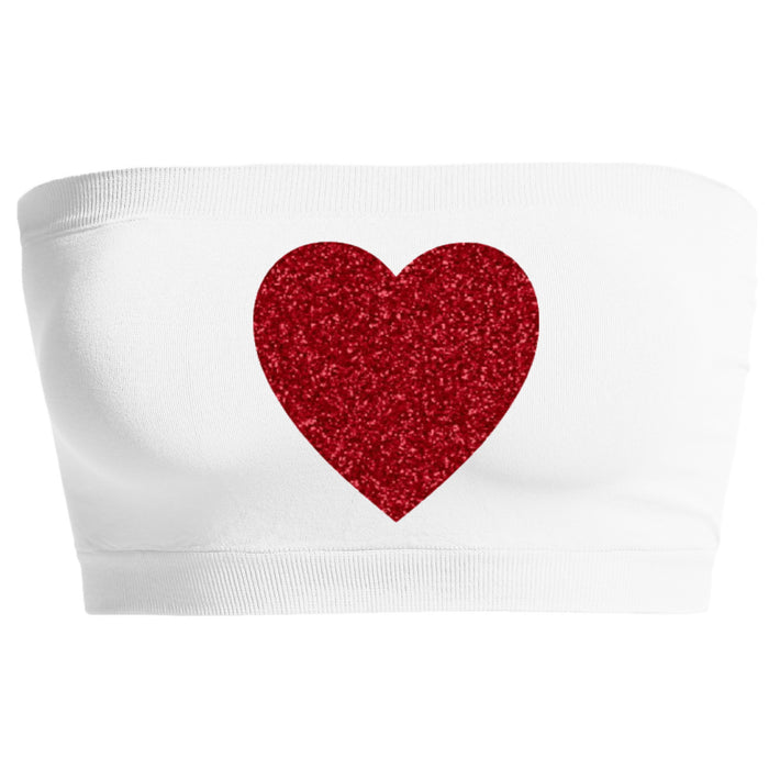 Glitter Big Heart Seamless Bandeau (Available in 3 Colors)