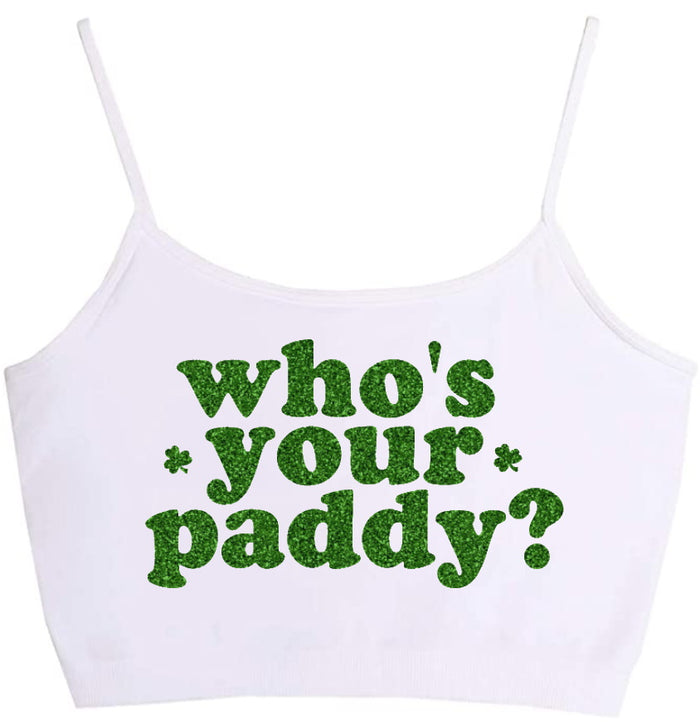 Who's Your Paddy? Glitter Seamless Crop Top (Available in 2 colors)