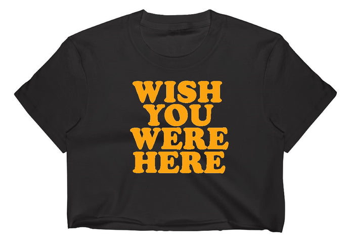 Wish You Were Here Raw Hem Cropped Tee (Available in 2 Colors)