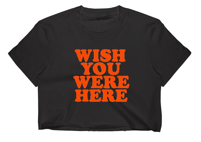 Wish You Were Here Raw Hem Crop Tee (Available in 2 Colors)