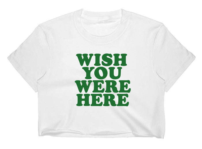 Wish You Were Here Raw Hem Cropped Tee (Available in 2 Colors)