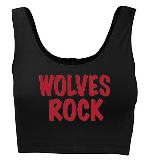 Wolves Rock Glitter Tank Crop Top (Available in Two Colors)