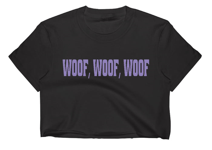 Woof, Woof, Woof Raw Hem Cropped Tee (Available in 2 Colors)