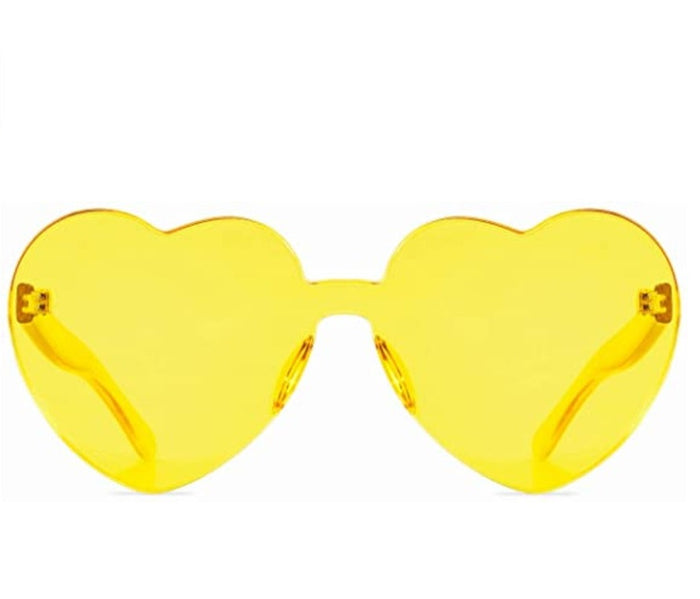 Yellow Heart Shaped Sunglasses