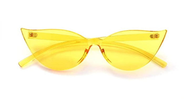 Yellow Rimless Cat Eye Sunglasses