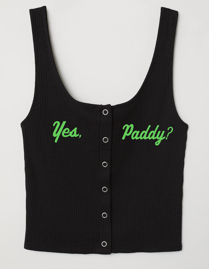 Yes, Paddy? Seamless Ribbed Snap Front Crop Top (Available in 2 Colors)